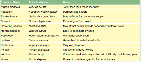 Nectar annuals Table 2