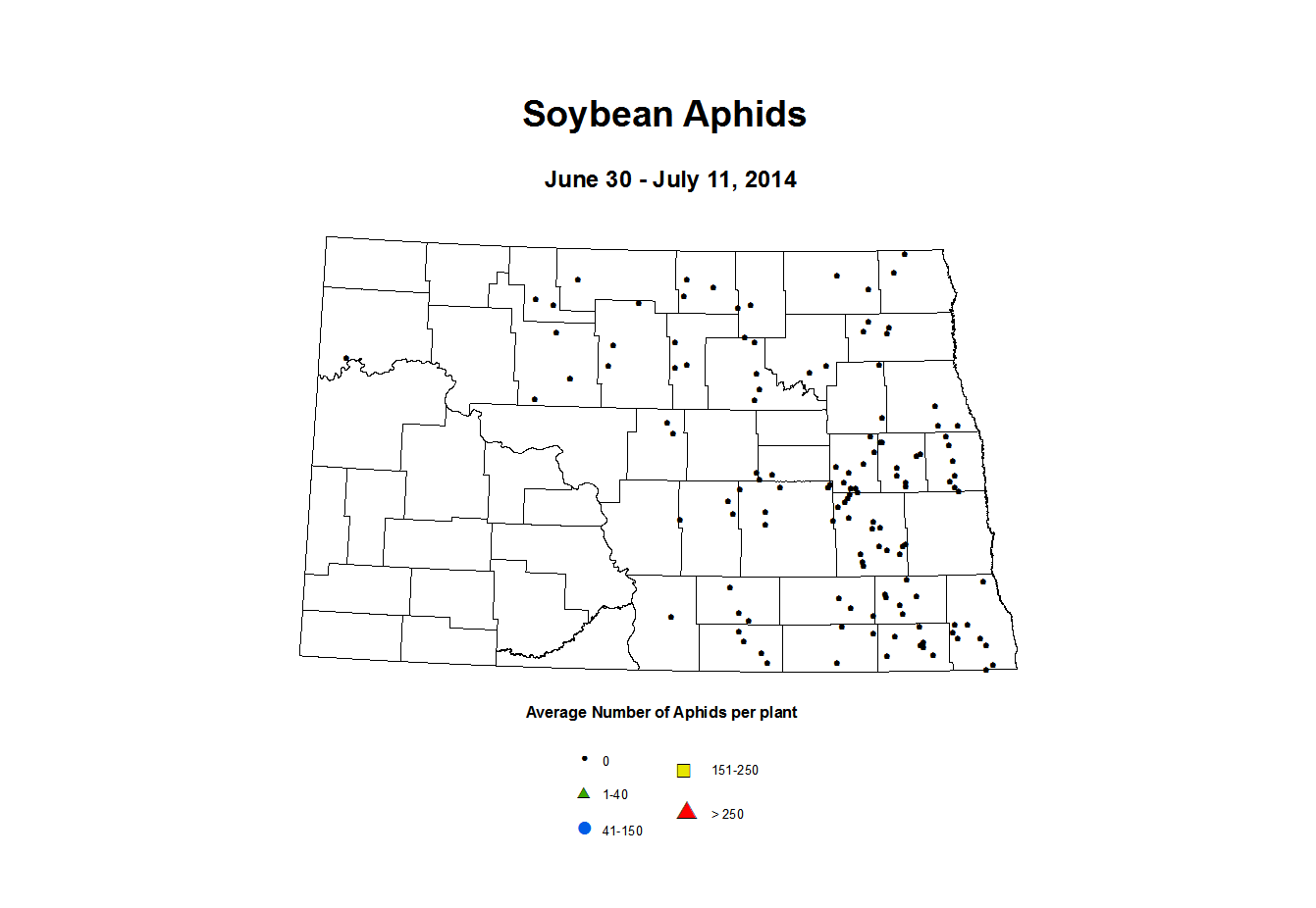 6 30 7 11 Soybean Aphids Average Per Plant