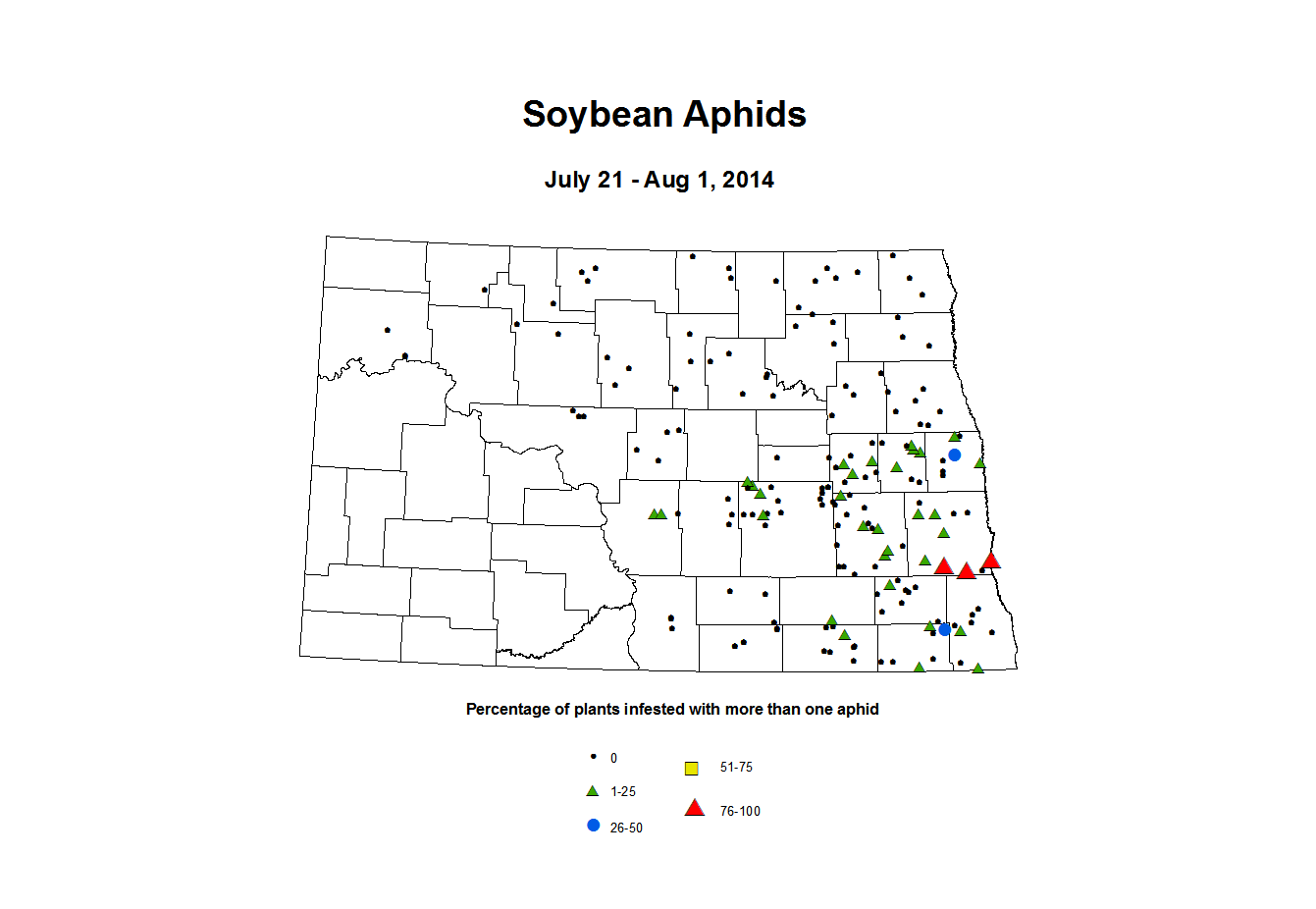 7 21 8 1 Soybean Aphids Percent Incidence