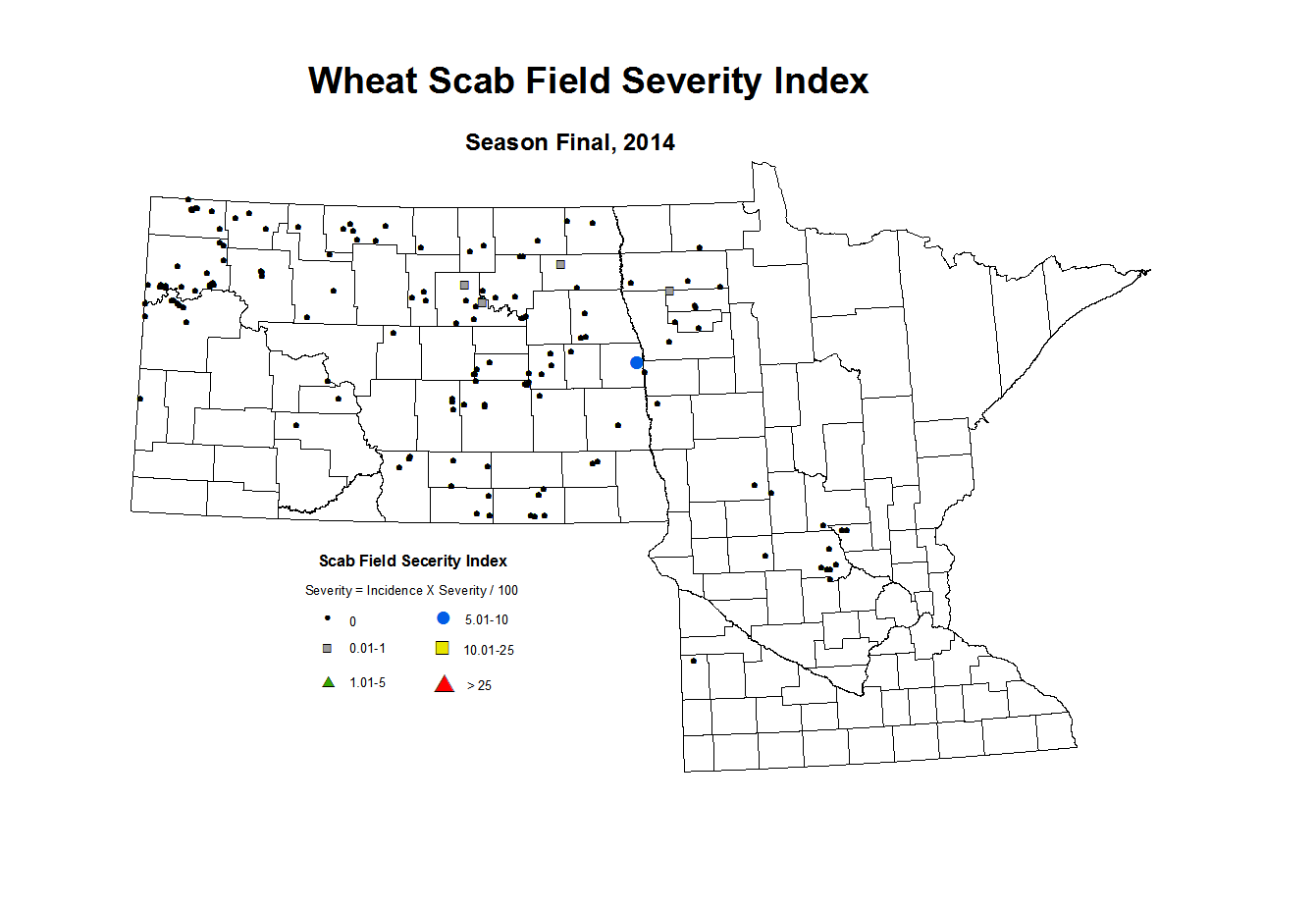 2014 Season Final Barley Scab Index