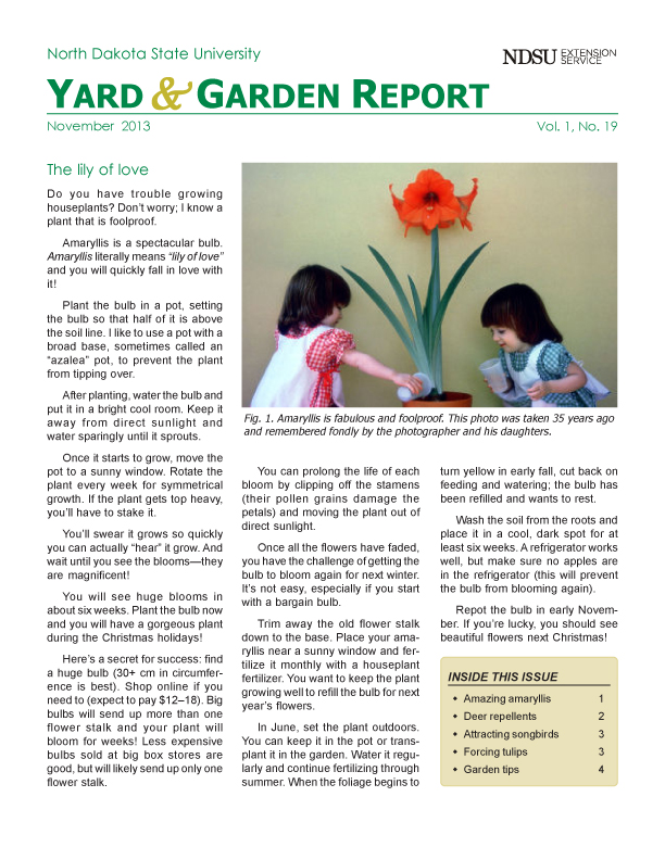 NDSU Yard & Garden Report for November 2013
