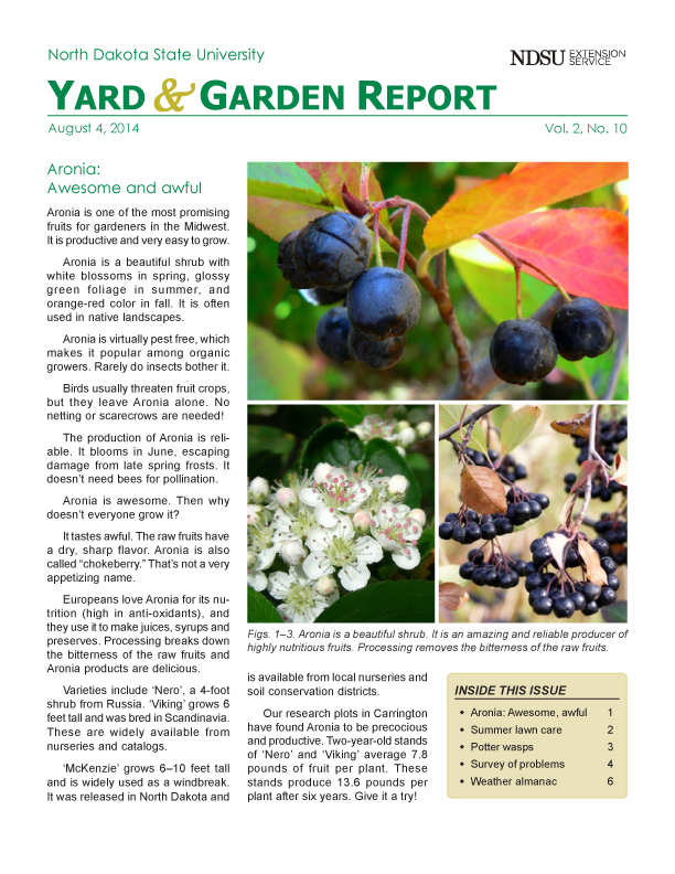 NDSU Yard & Garden Report for August 4, 2014