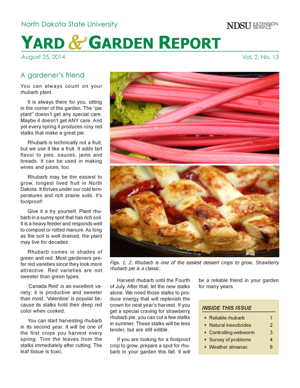 NDSU Yard & Garden Report for August 25, 2014