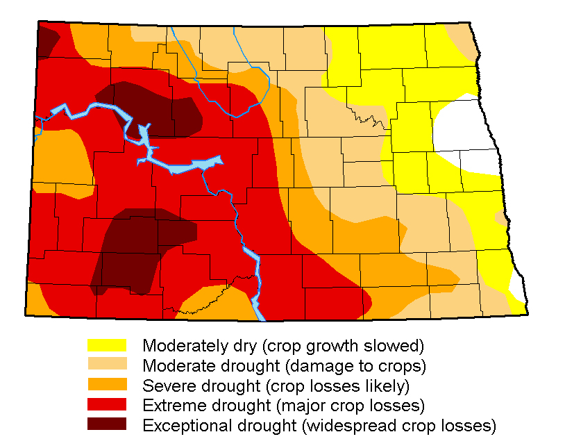 Drought map for August 1, 2017
