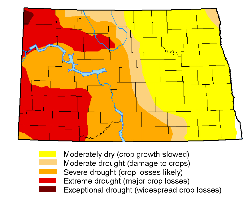 Drought map for August 22, 2017