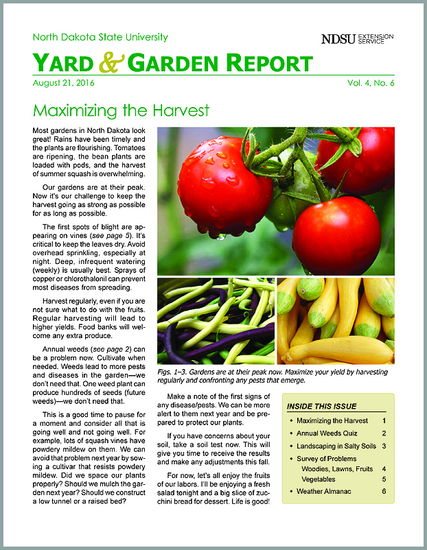 NDSU Yard & Garden Report for August 21, 2016
