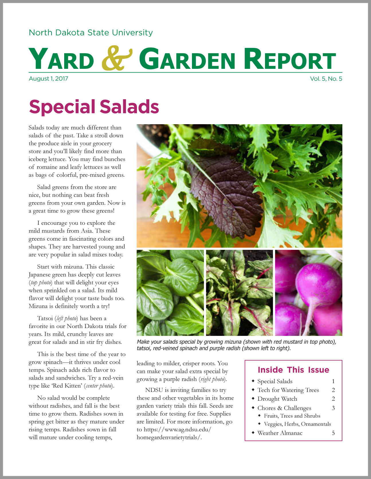 NDSU Yard & Garden Report for August 1, 2017