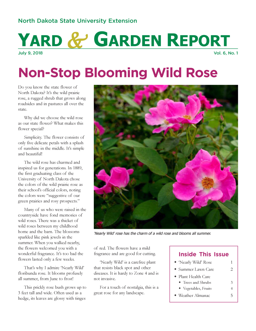 NDSU Yard & Garden Report for July 9, 2018