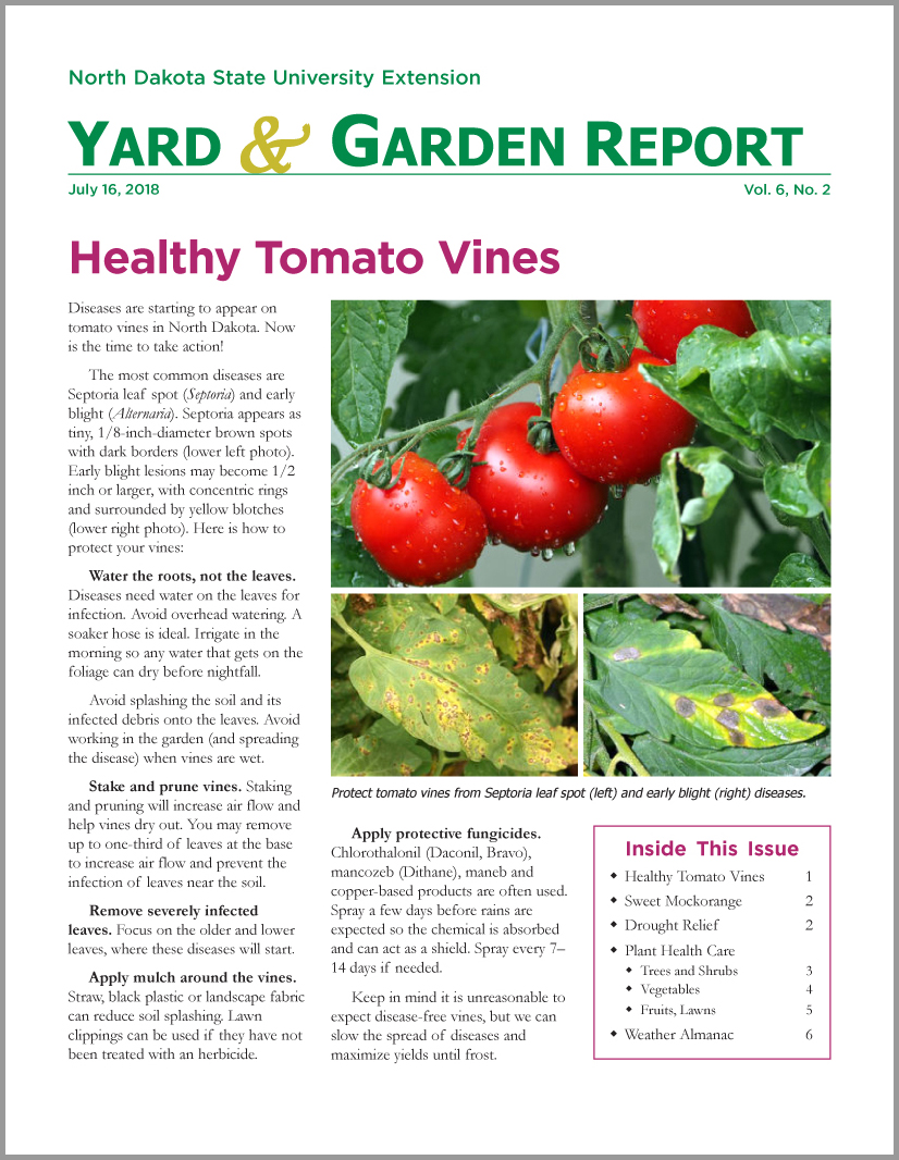NDSU Yard & Garden Report for July 16, 2018