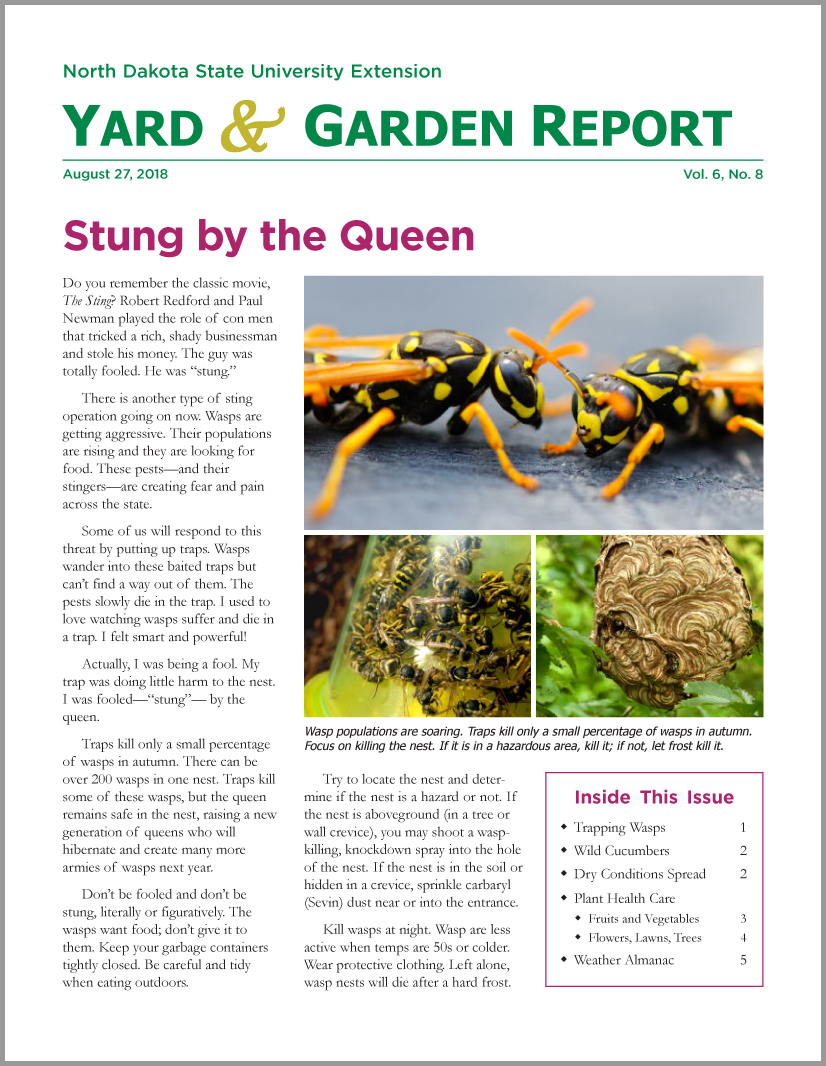 NDSU Yard & Garden Report for August 27, 2018