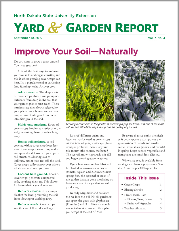 NDSU Yard & Garden Report for September 10, 2019