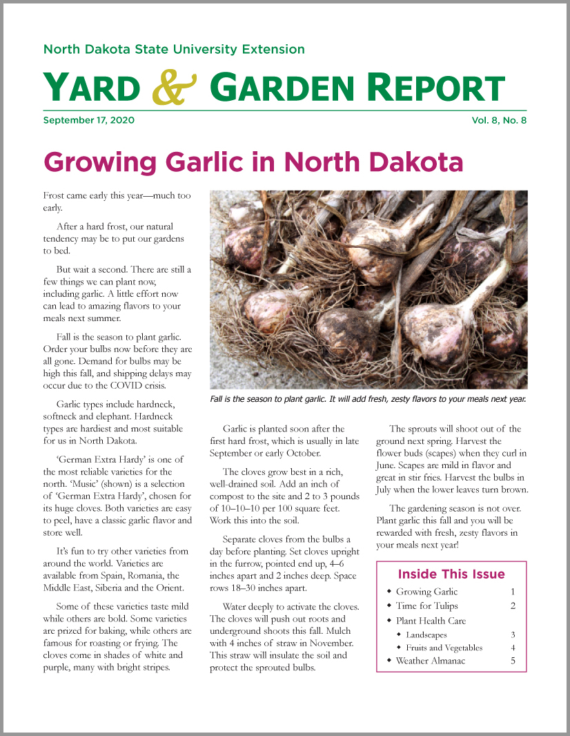 NDSU Yard & Garden Report for September 17, 2020