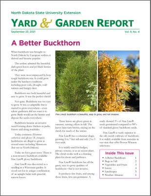 NDSU Yard & Garden Report for September 22, 2021