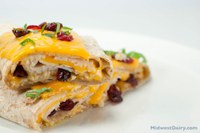 This cranberry turkey wrap is a good way to use leftover turkey. (Photo courtesy of Midwest Dairy Council)
