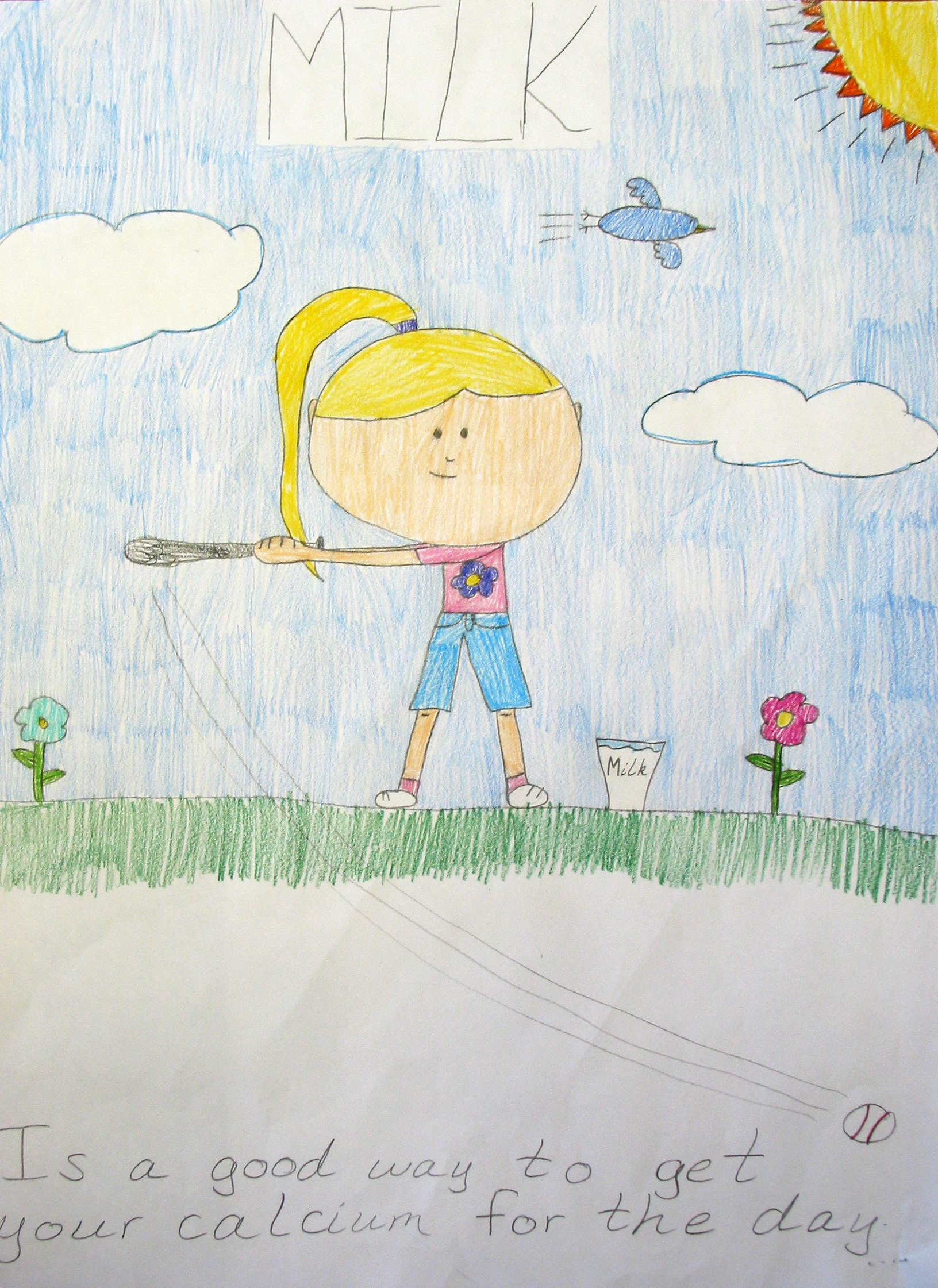Third place in the preteen division of the ""Eat Smart. Play Hard"" poster contest went to this entry created by Kiannah Madsen, Ransom County.