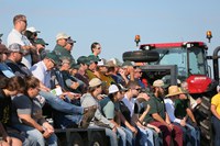 Farmers, ranchers and others take a tour during the 2022 NDSU North Central Research Extension Center Field Day. (NDSU photo)