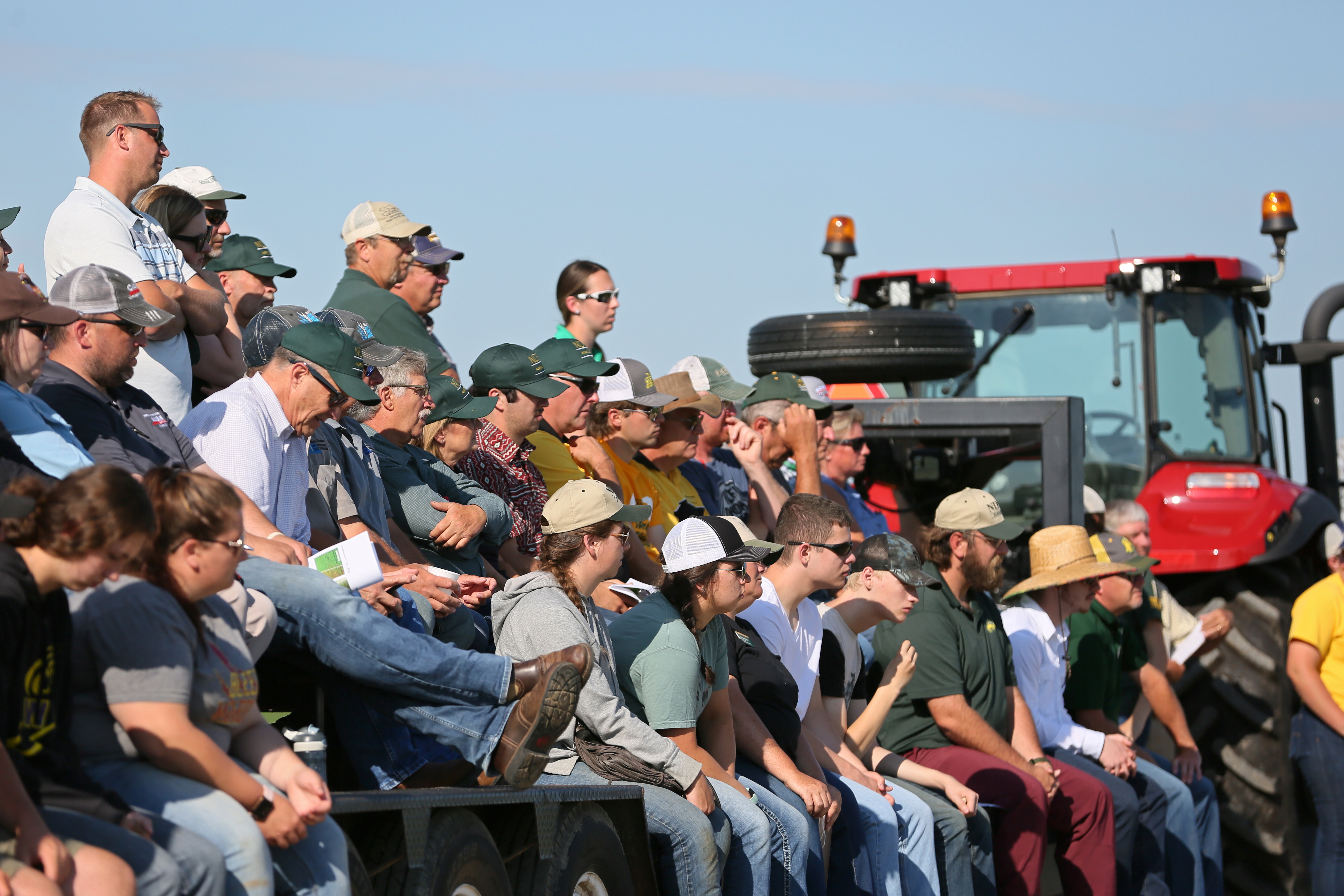 Farmers, ranchers and others take a tour during the 2022 NDSU North Central Research Extension Center Field Day. (NDSU photo)