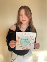 Matayia Thompsen of Barnes County North Public School in Wimbledon placed first in the Healthy Decision Making art contest. (NDSU photo)