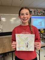 Cambri Schatz of Jim Hill Middle School in Minot placed second in the Healthy Decision Making art contest. (NDSU photo)