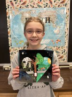 Ava Barnard of Jim Hill Middle School in Minot placed third in the Healthy Decision Making art contest. (NDSU photo)