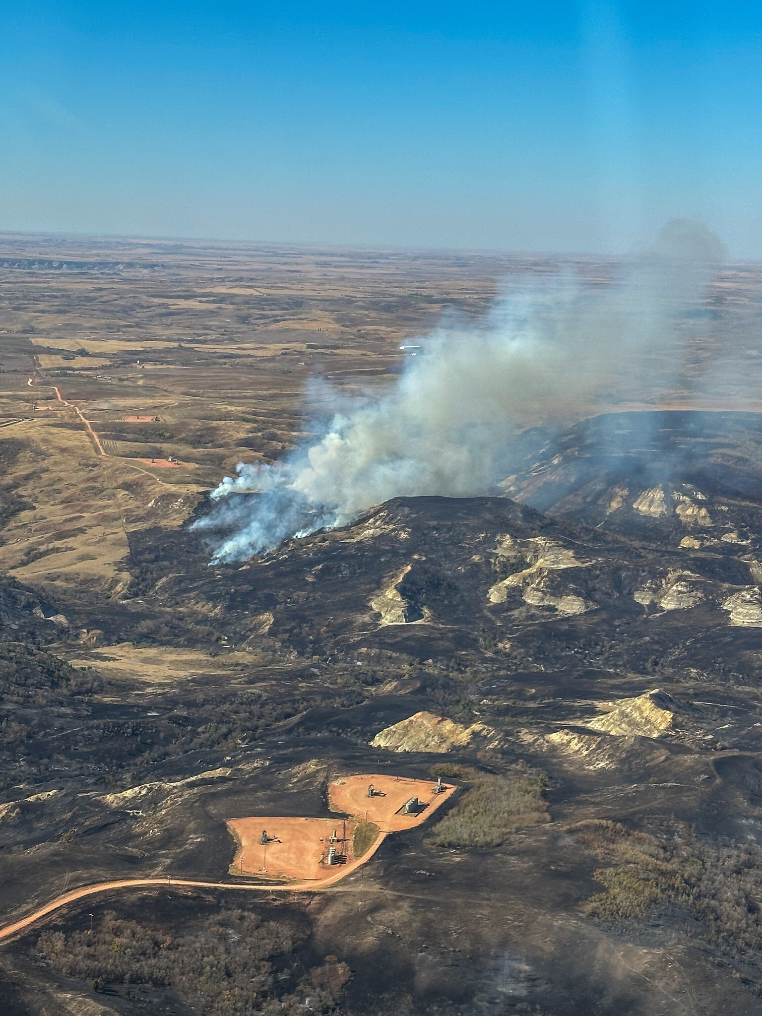 With proper grazing management, areas affected by this year's wildfires will quickly recover forage production. (Photo by North Dakota Department of Emergency Services)
