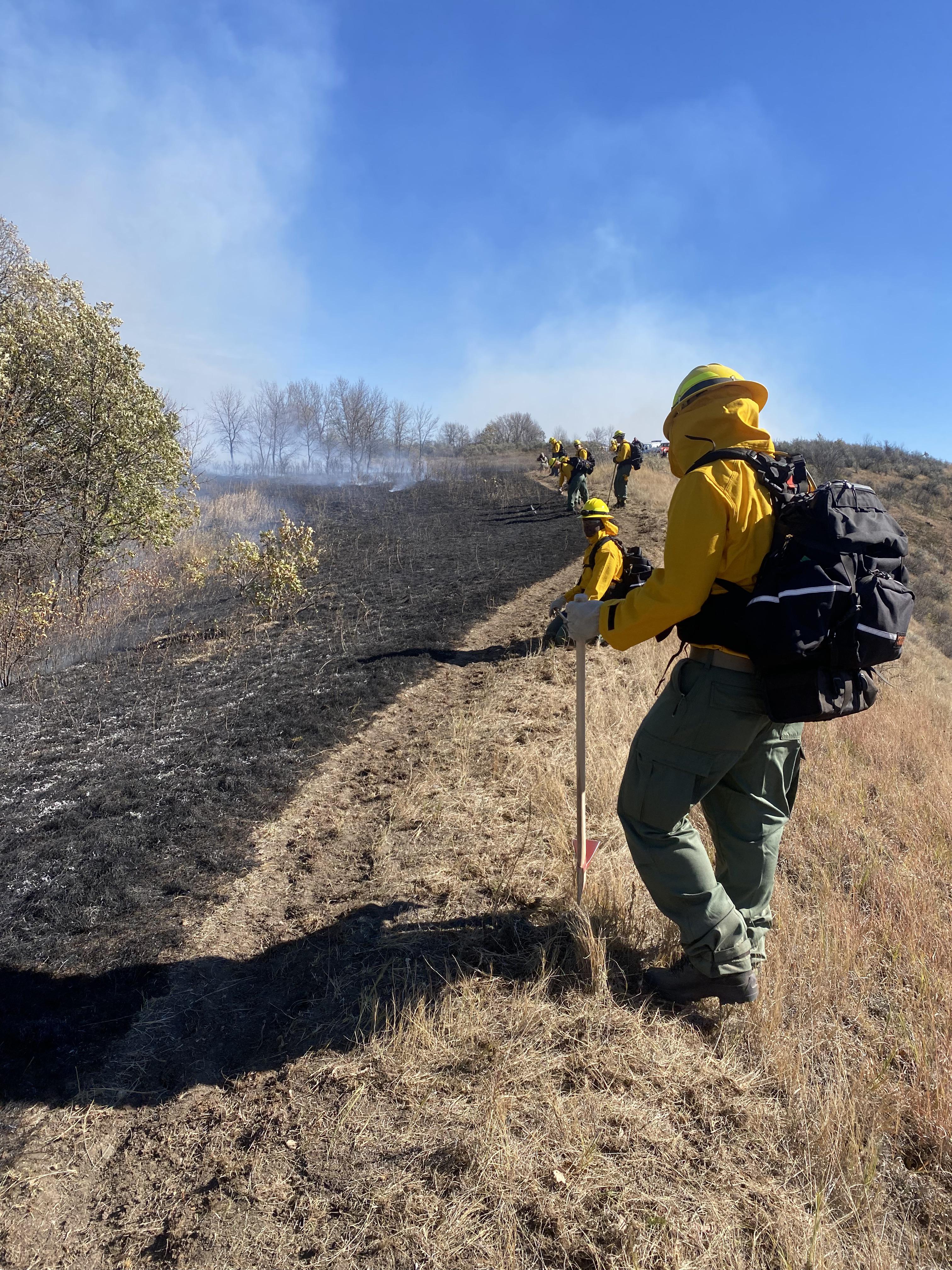 Potential options for reducing erosion on fire-affected lands include increasing surface cover through the application of manure or other residues, or increasing surface roughness to slow the wind velocity on the soil surface. (Photo courtesy of North Dakota Department of Emergency Services.)