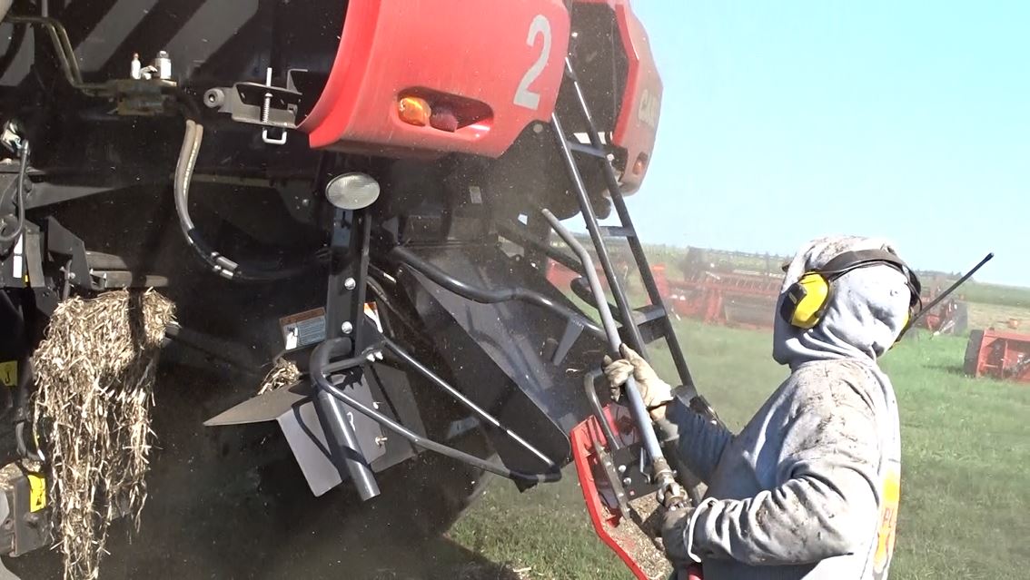 Proper machine maintenance, cleaning and monitoring can help reduce the incidence of combine fires during harvest. (NDSU photo)